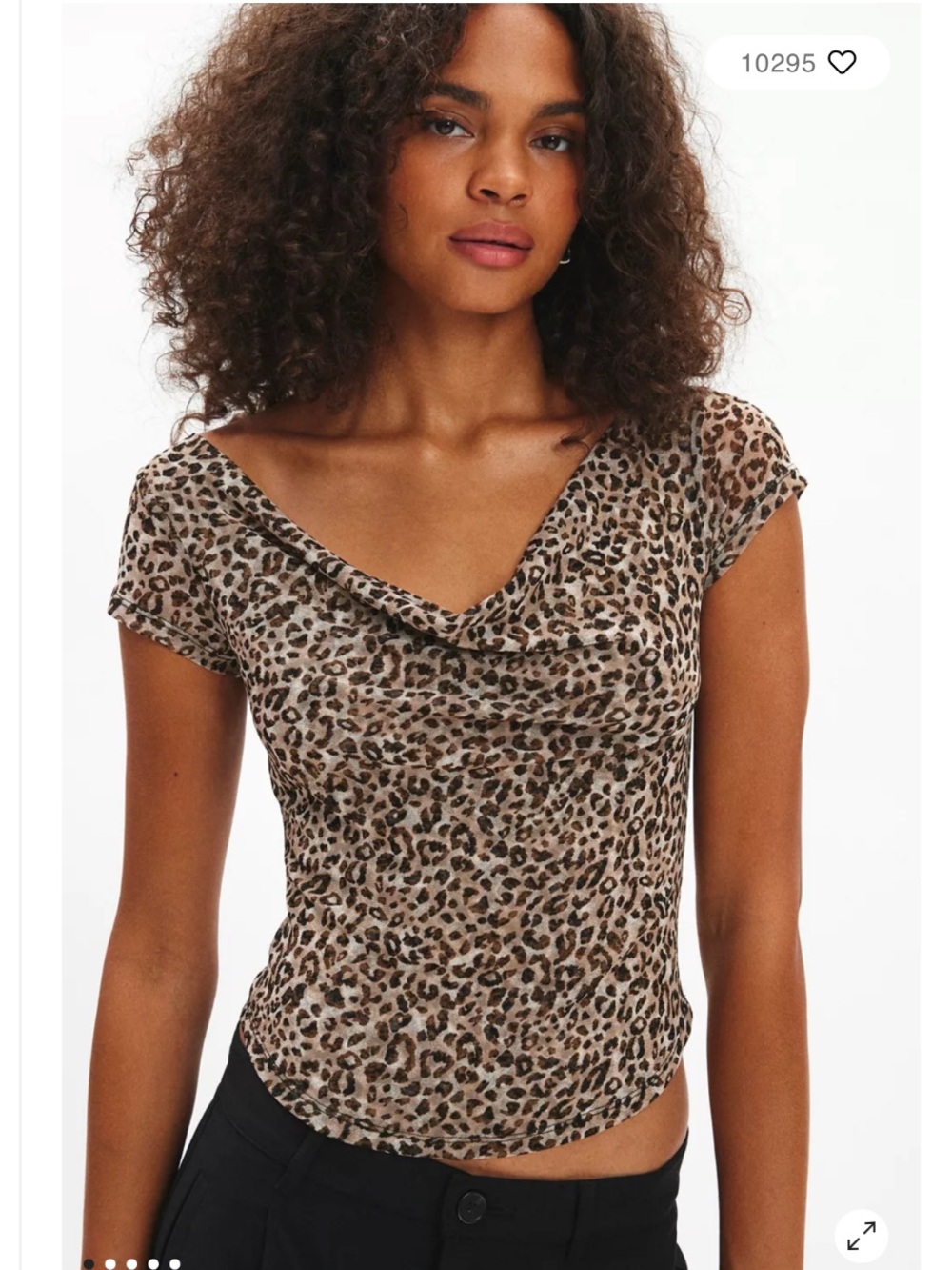 Silence + Noise Lara Off-The-Shoulder Leopard Print Top - Brown